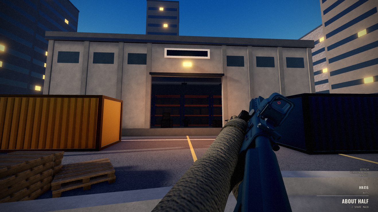Rifle turned over during an inspect, attachment list on screen